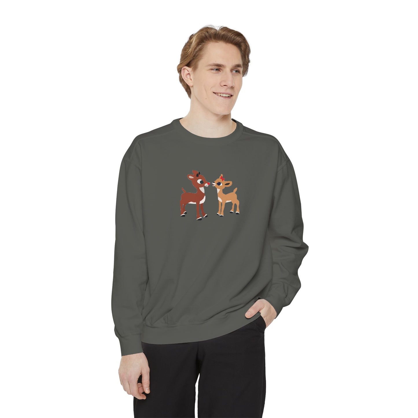 Red Nose Reindeer Unisex Garment-Dyed Sweatshirt
