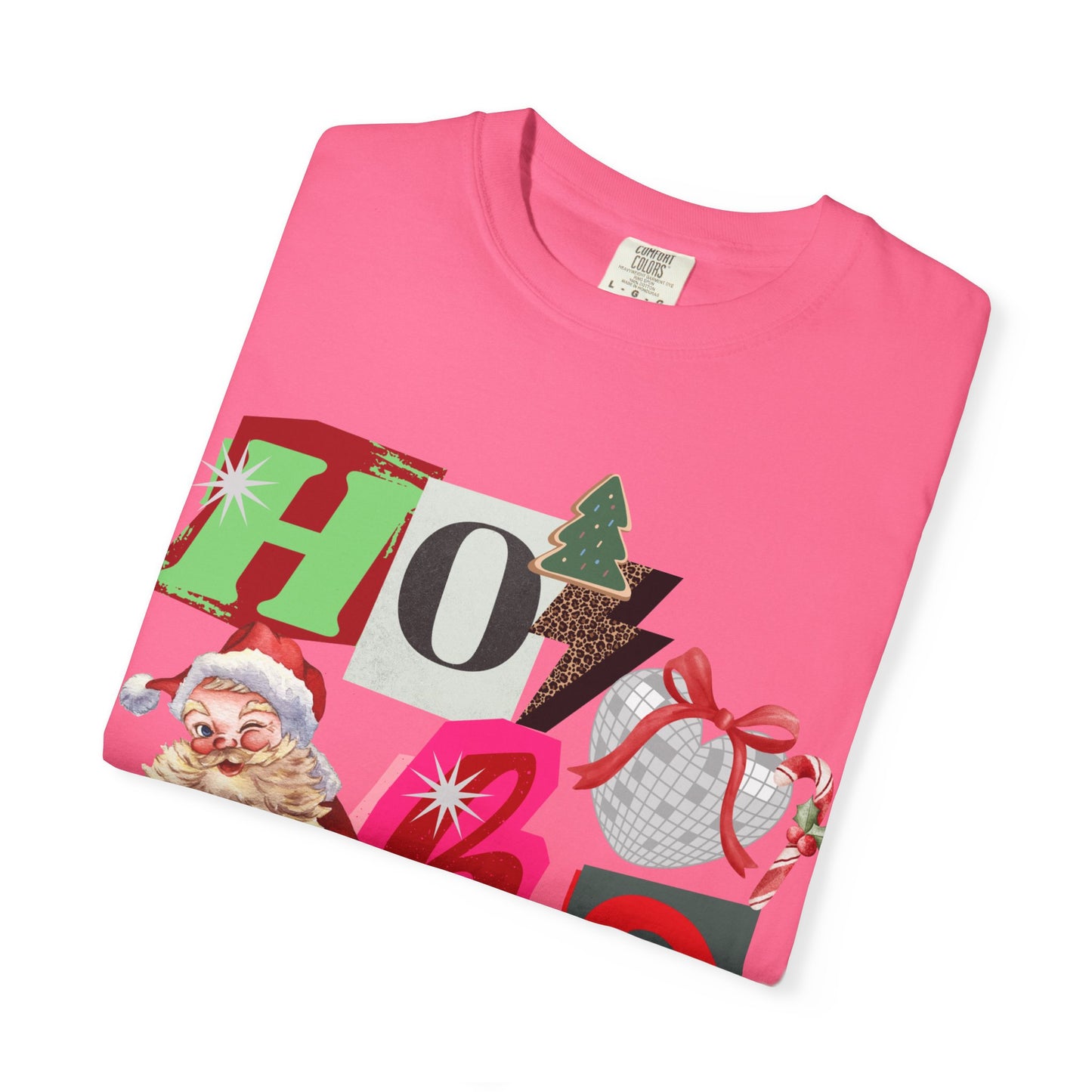 Festive Retro Santa T-Shirt | Ho Ho Ho Holiday Tee, Christmas Shirt, Unisex Tee, Gift for Him/Her, Cozy Winter Apparel