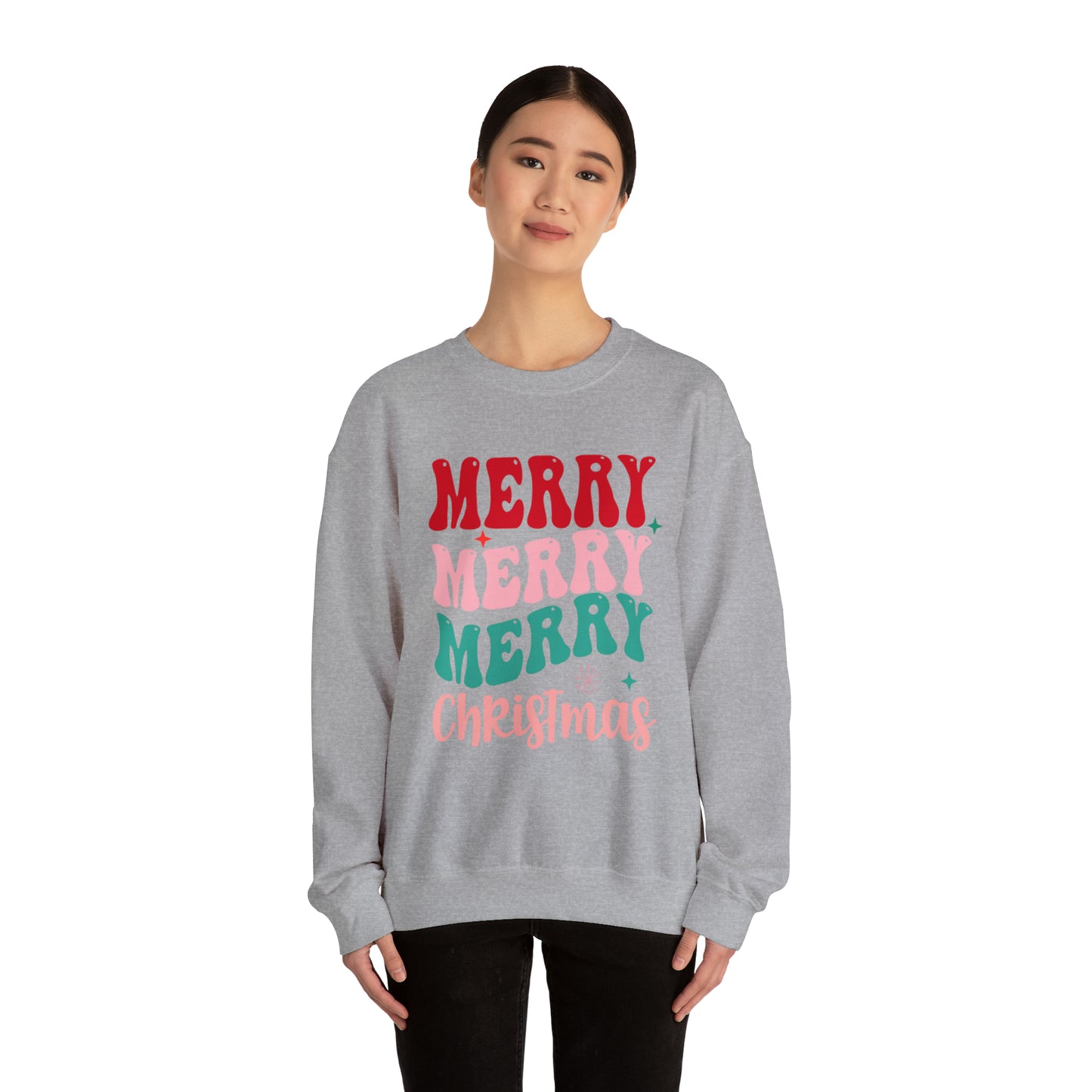 Merry Merry Merry Christmas Unisex Heavy BlendCrewneck Sweatshirt