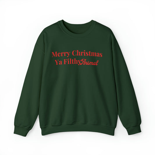 Merry Christmas Ya Filthy Animal Unisex Heavy Blend Crewneck Sweatshirt