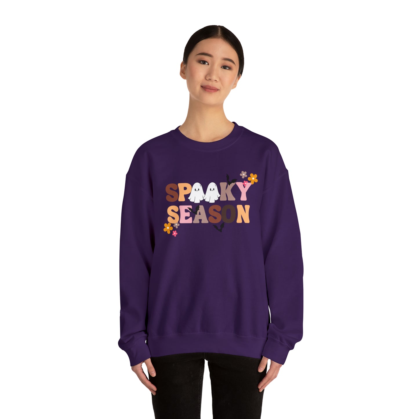 Spooky Season Ghosts Unisex Heavy Blend Crewneck Sweatshirt