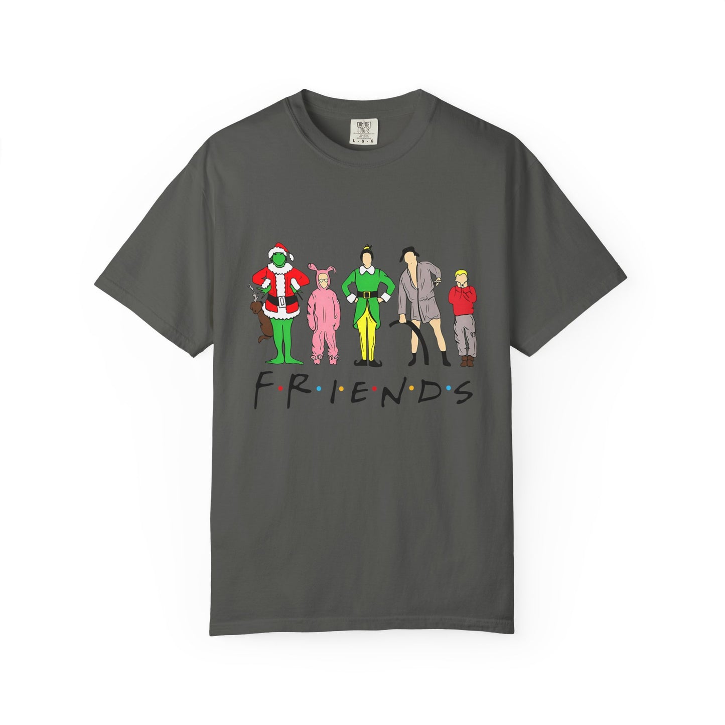Friends Character Holiday T-shirt | Unisex Christmas Apparel, Gift for Friends Lovers, Casual Outfit, Seasonal Wear, Fan Merchandise