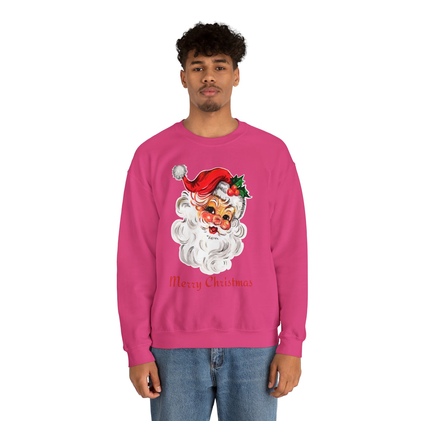 Merry Christmas Vintage Santa Unisex Heavy Blend Crewneck Sweatshirt