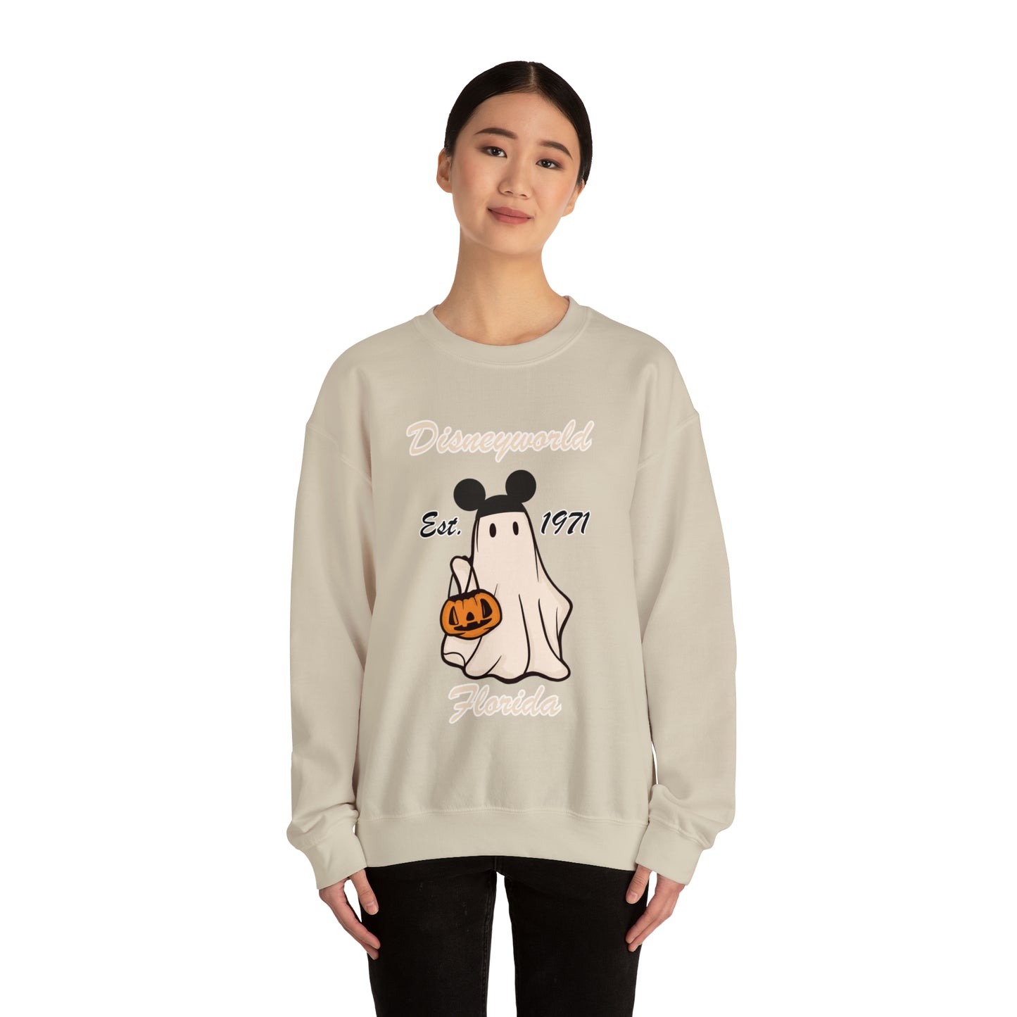 Disney World Ghost Mickey Unisex Heavy Blend Crewneck Sweatshirt