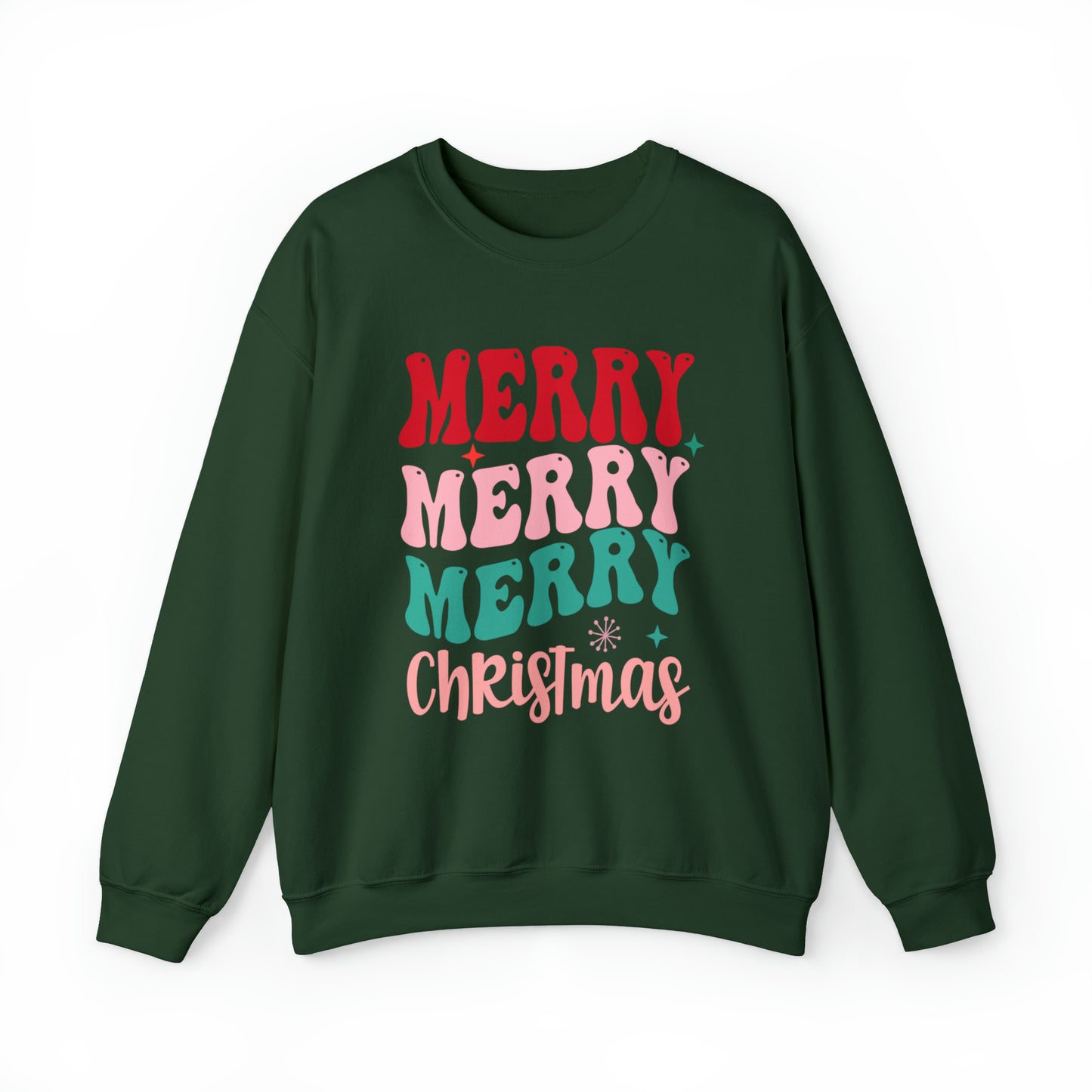 Merry Merry Merry Christmas Unisex Heavy BlendCrewneck Sweatshirt