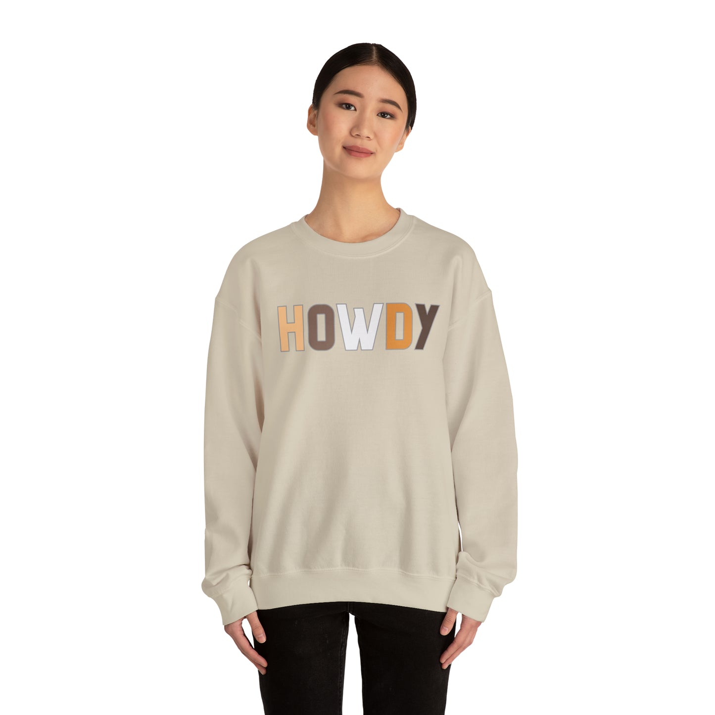 Howdy Beige Unisex Heavy Blend Crewneck Sweatshirt