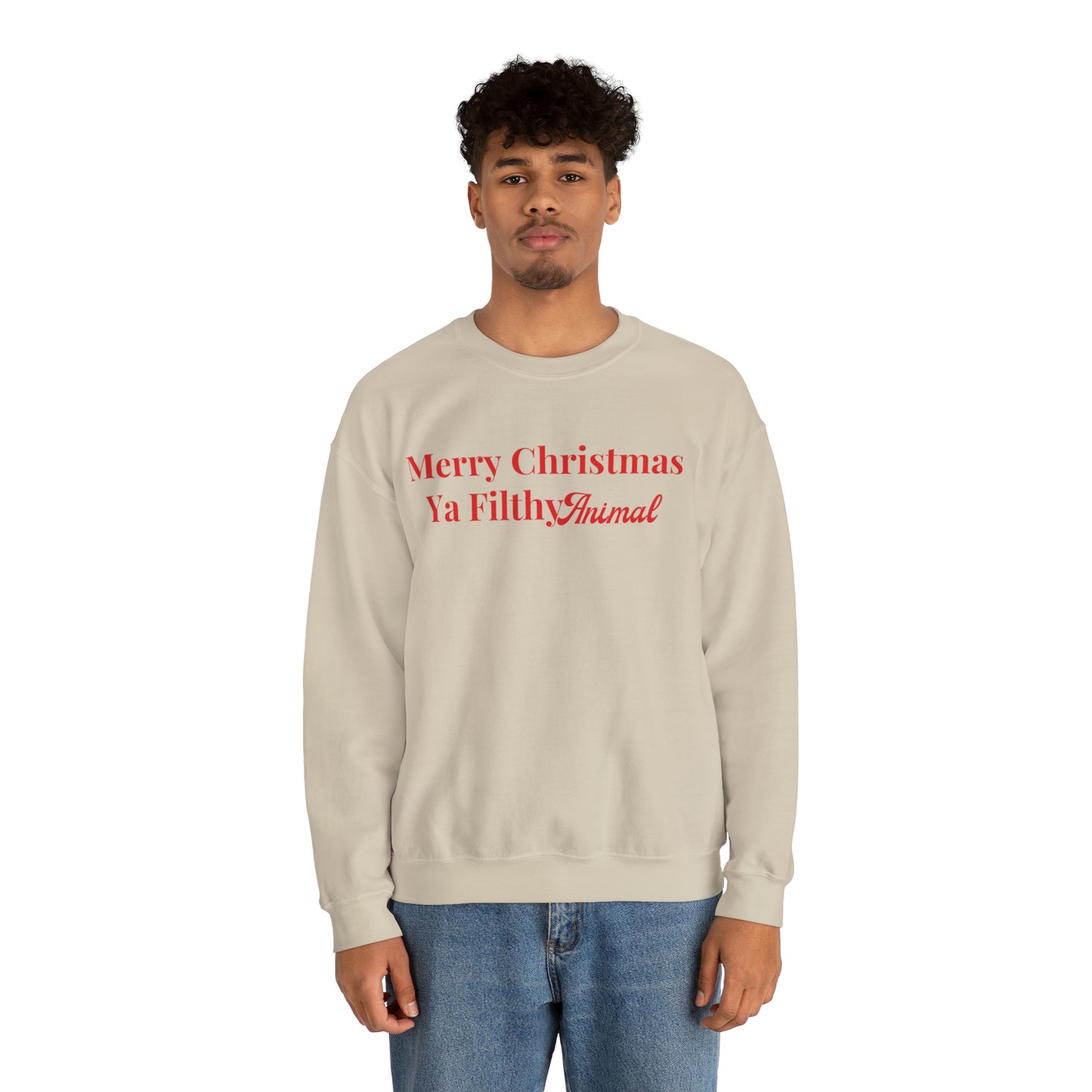 Merry Christmas Ya Filthy Animal Unisex Heavy Blend Crewneck Sweatshirt