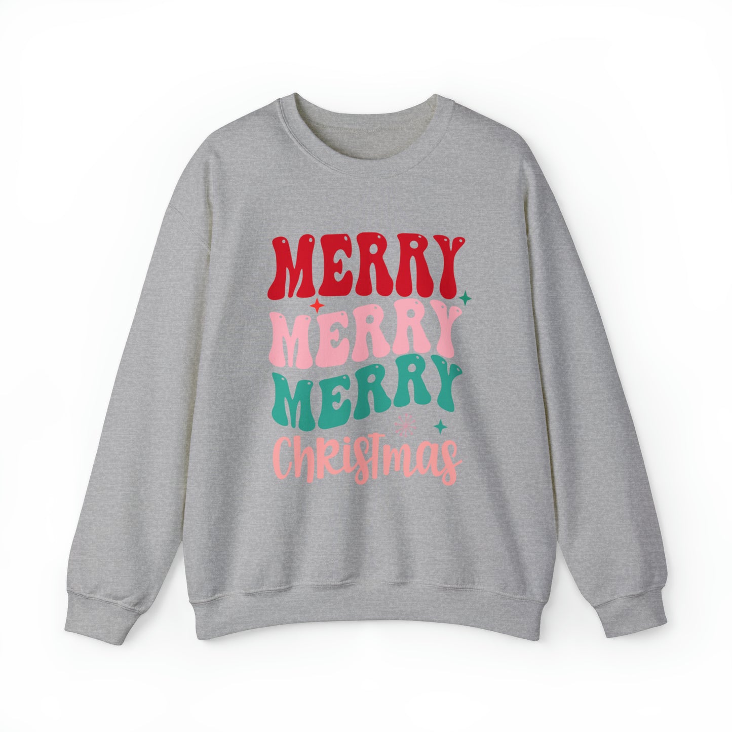 Merry Merry Merry Christmas Unisex Heavy BlendCrewneck Sweatshirt