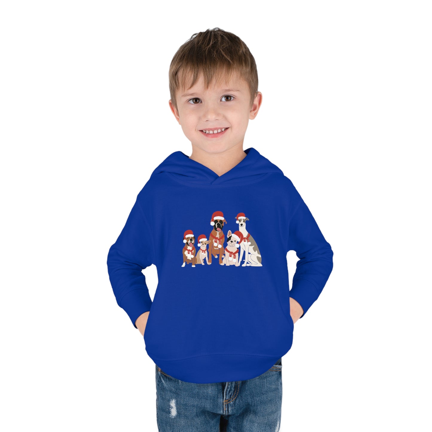 Santa Dogs Toddler Pullover Fleece Hoodie