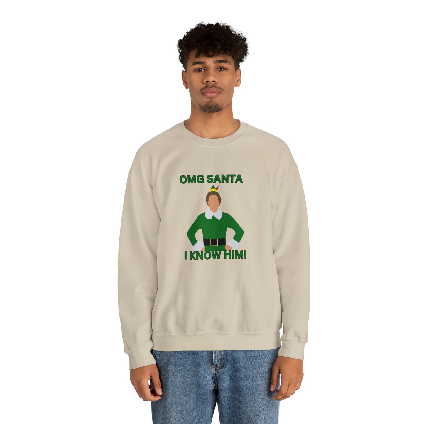 Omg Santa I know him elf Unisex Heavy Blend Crewneck Sweatshirt