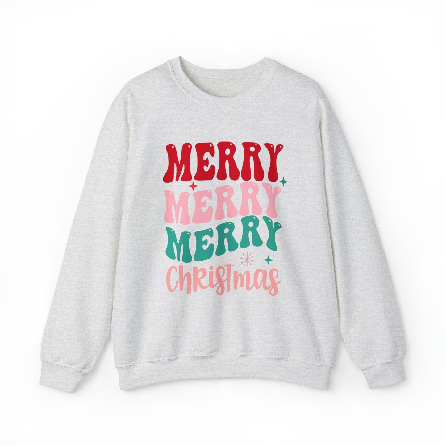 Merry Merry Merry Christmas Unisex Heavy BlendCrewneck Sweatshirt