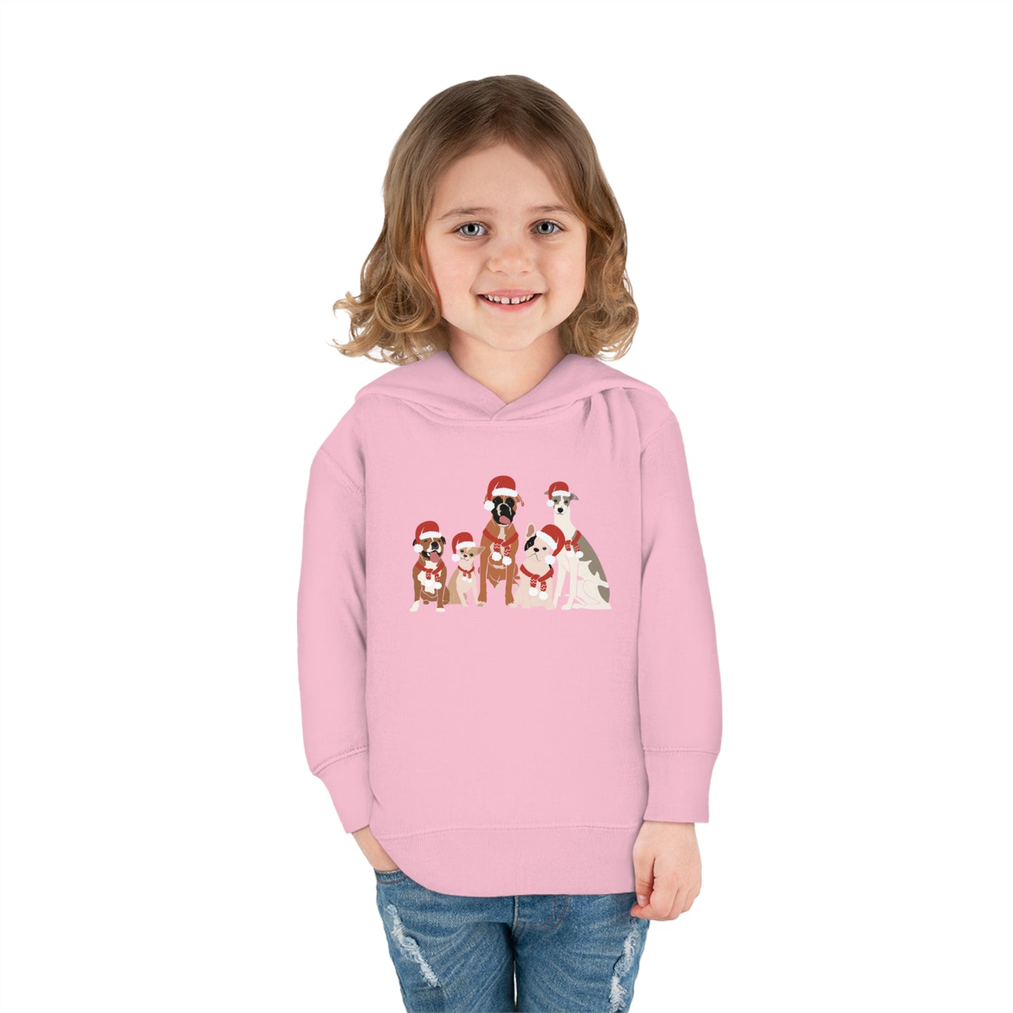 Santa Dogs Toddler Pullover Fleece Hoodie