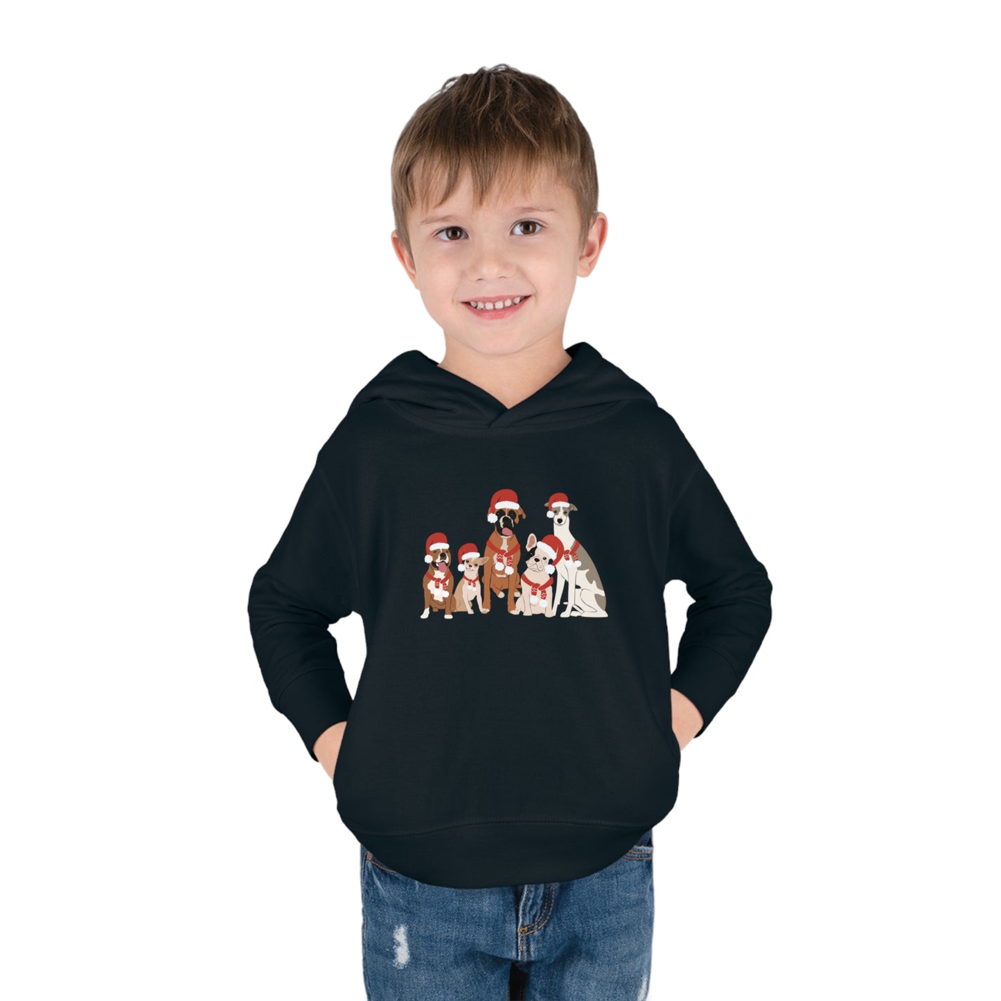 Santa Dogs Toddler Pullover Fleece Hoodie