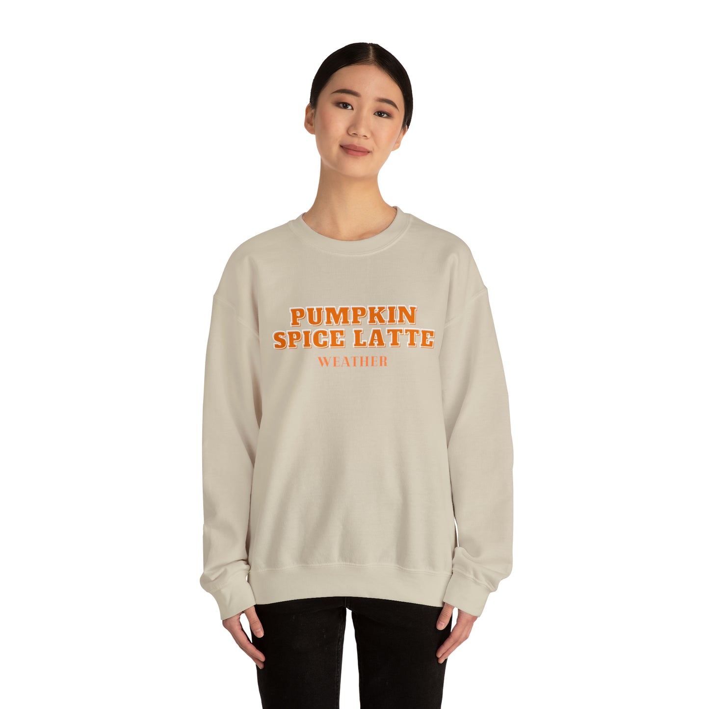 Pumpkin Spice Latte Weather Unisex Heavy Blend Crewneck Sweatshirt