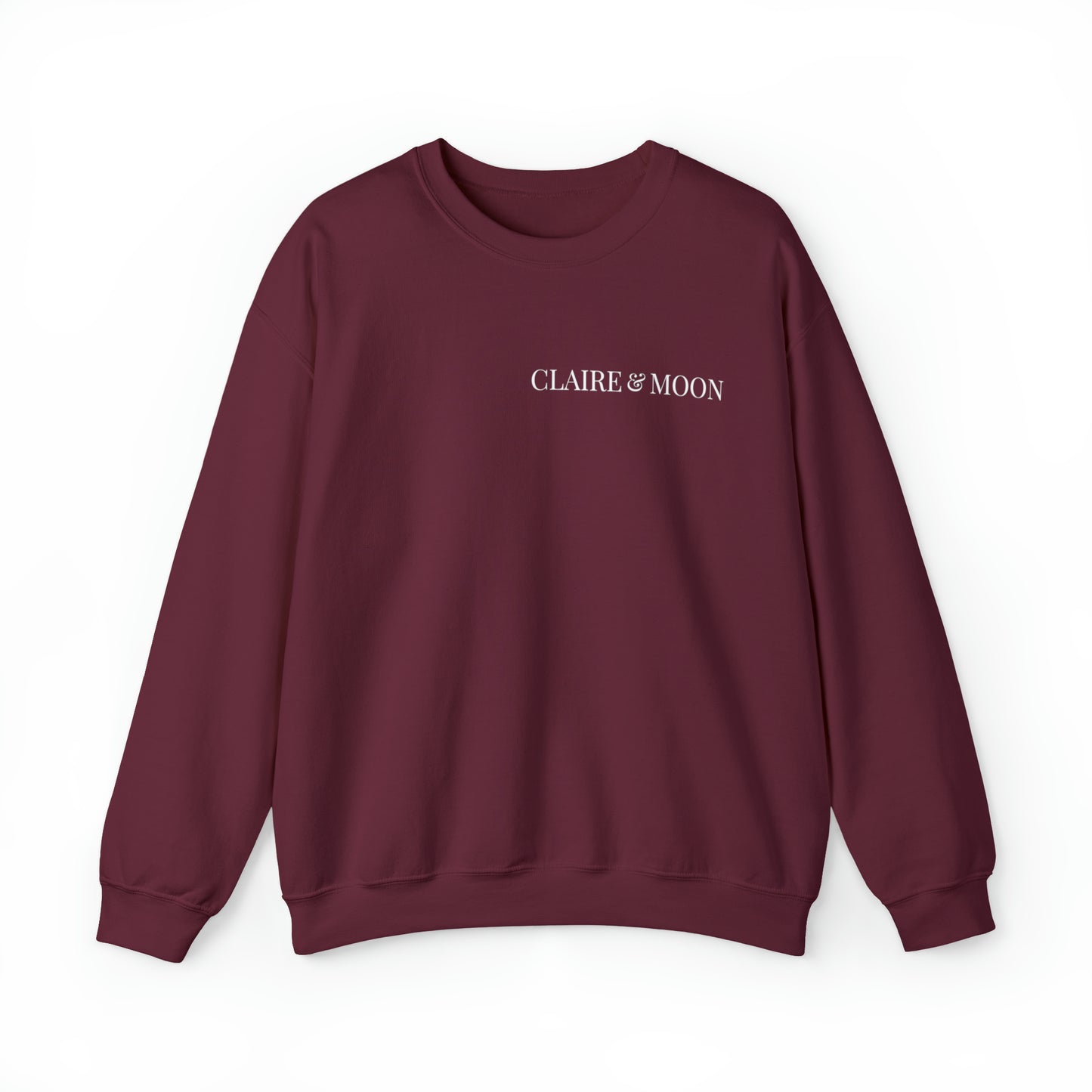 Claireandmoon White Logo Unisex Heavy Blend™ Crewneck Sweatshirt