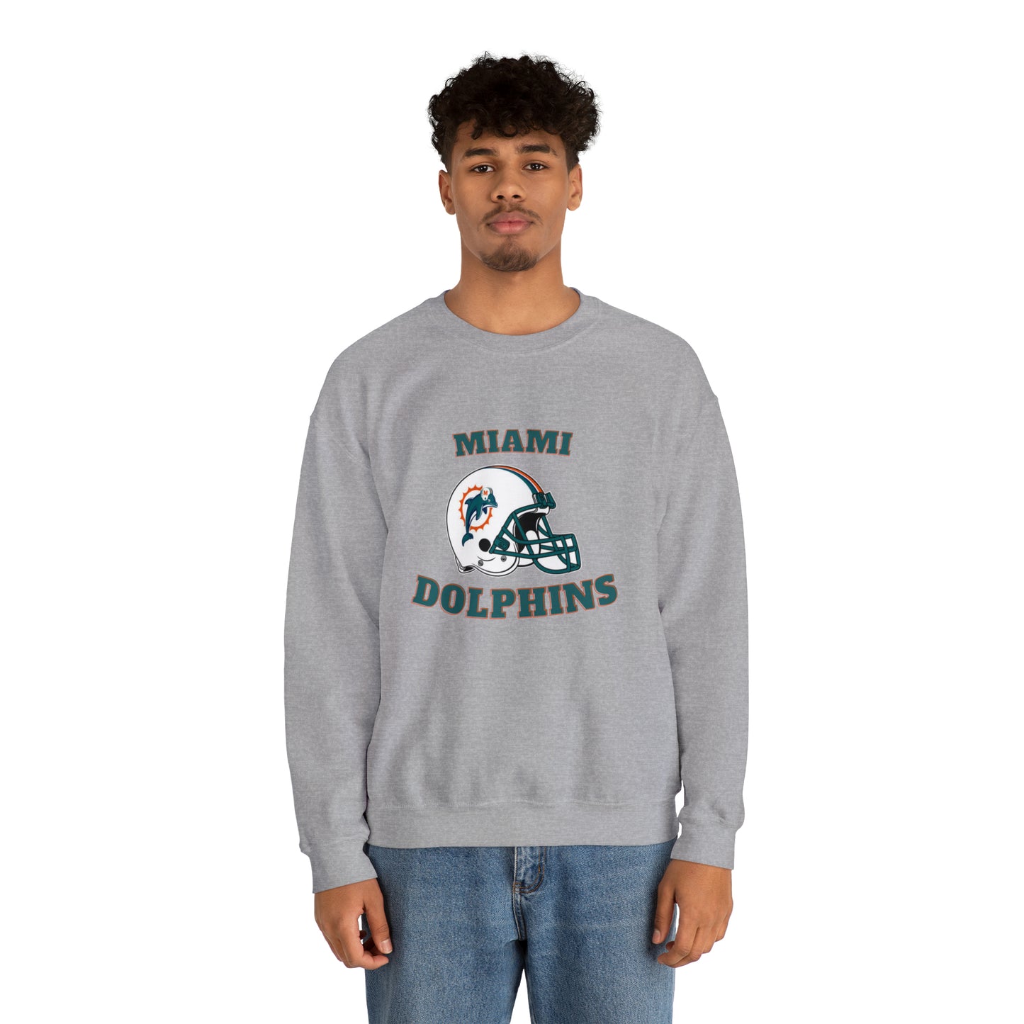 Miami Dolphins Unisex Heavy Blend Crewneck Sweatshirt