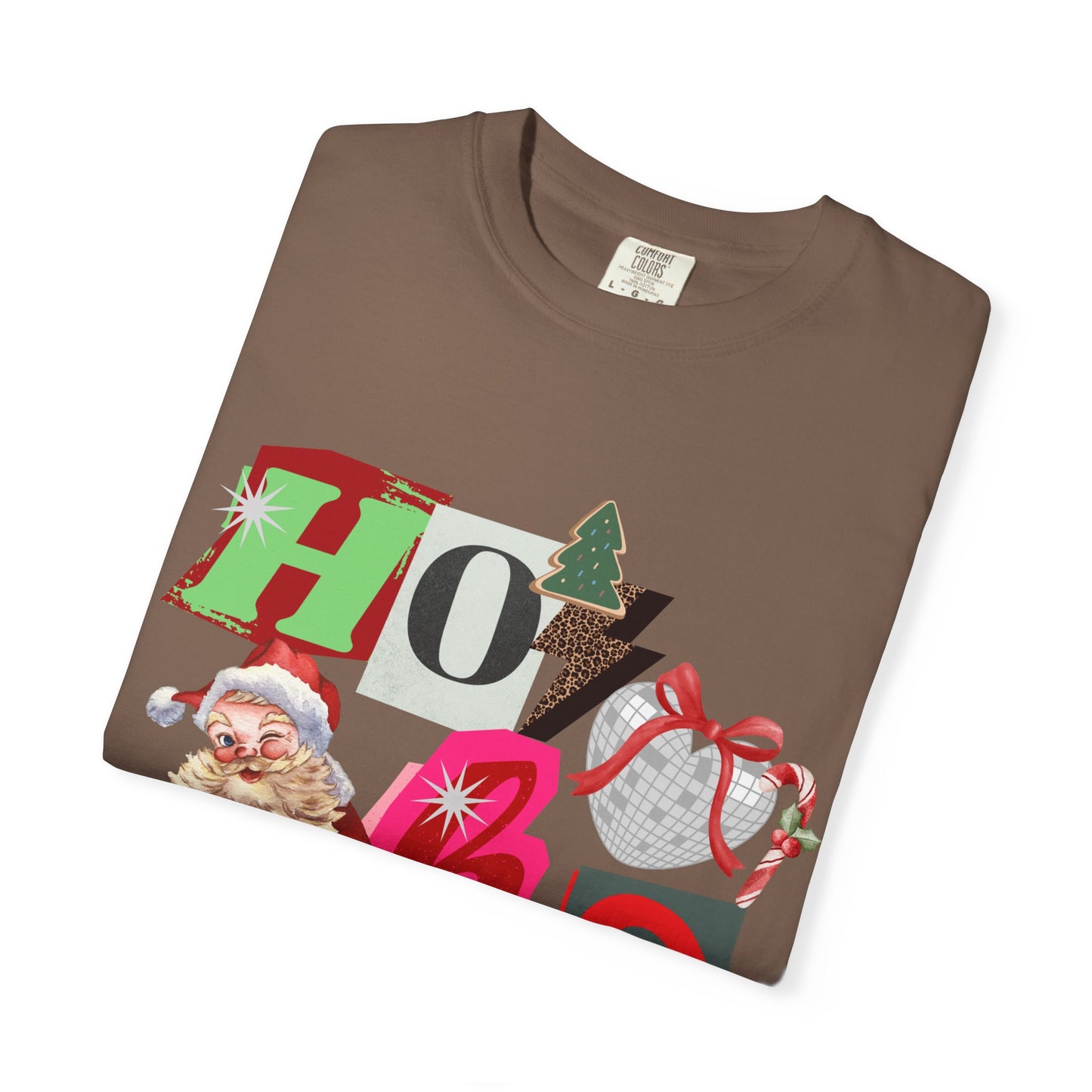 Ho Ho Ho Retro Christmas collage comfort colors Unisex T-Shirt | Festive Gift, Christmas Apparel, Santa Design, Casual Wear, Unisex Holiday Tee