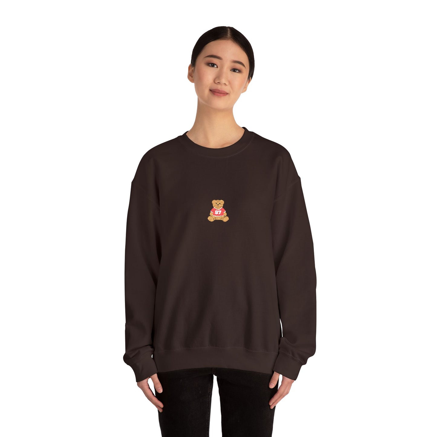 Embroidered Game Day Bear Crewneck Sweatshirt - Comfortable Gift for Friends, Cute Apparel for Winter, Perfect for Casual Outings, Cozy [...]