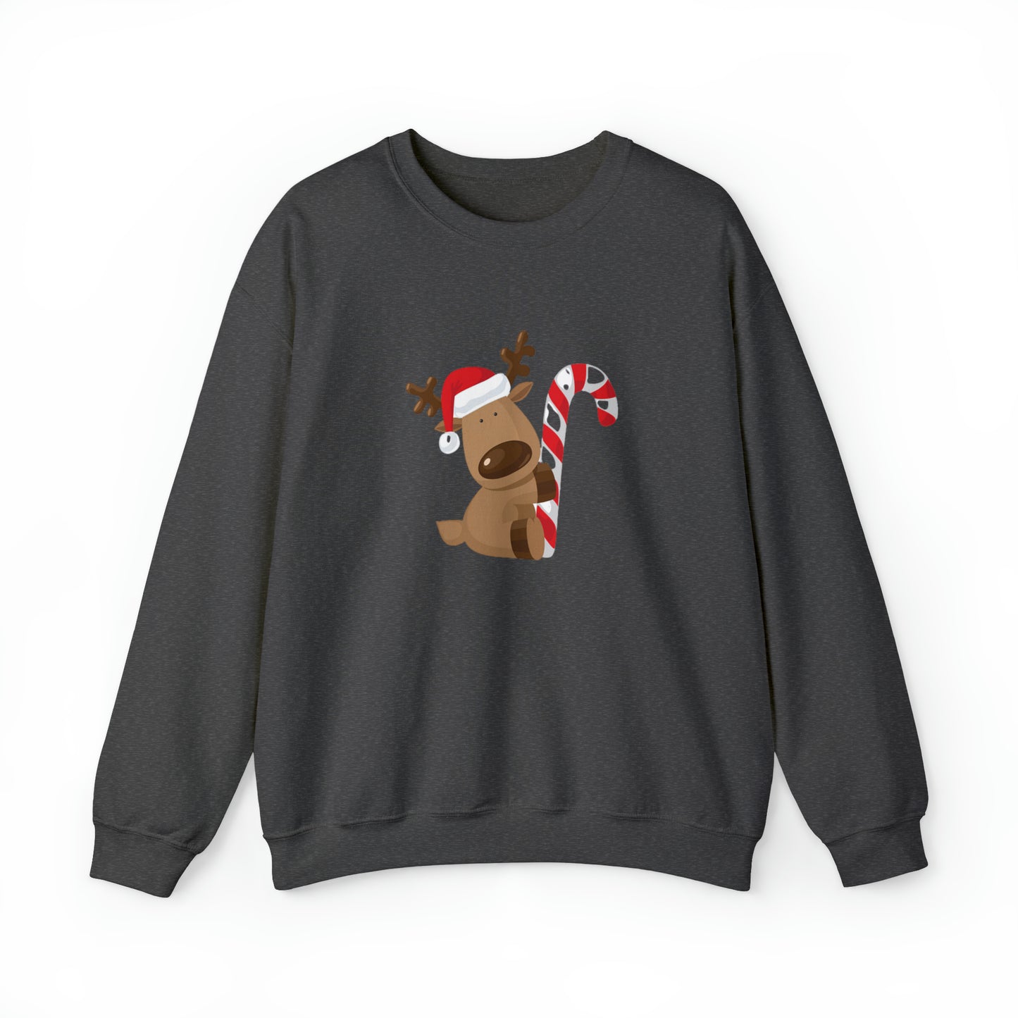 Reindeer Candy Cane Unisex Heavy Blend Crewneck Sweatshirt