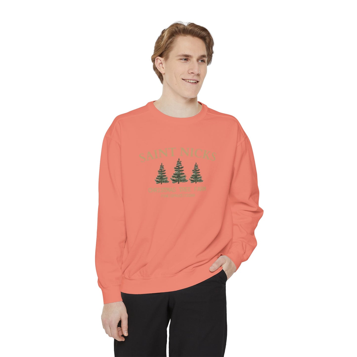 Saints Nicks Christmas Unisex Garment-Dyed Sweatshirt