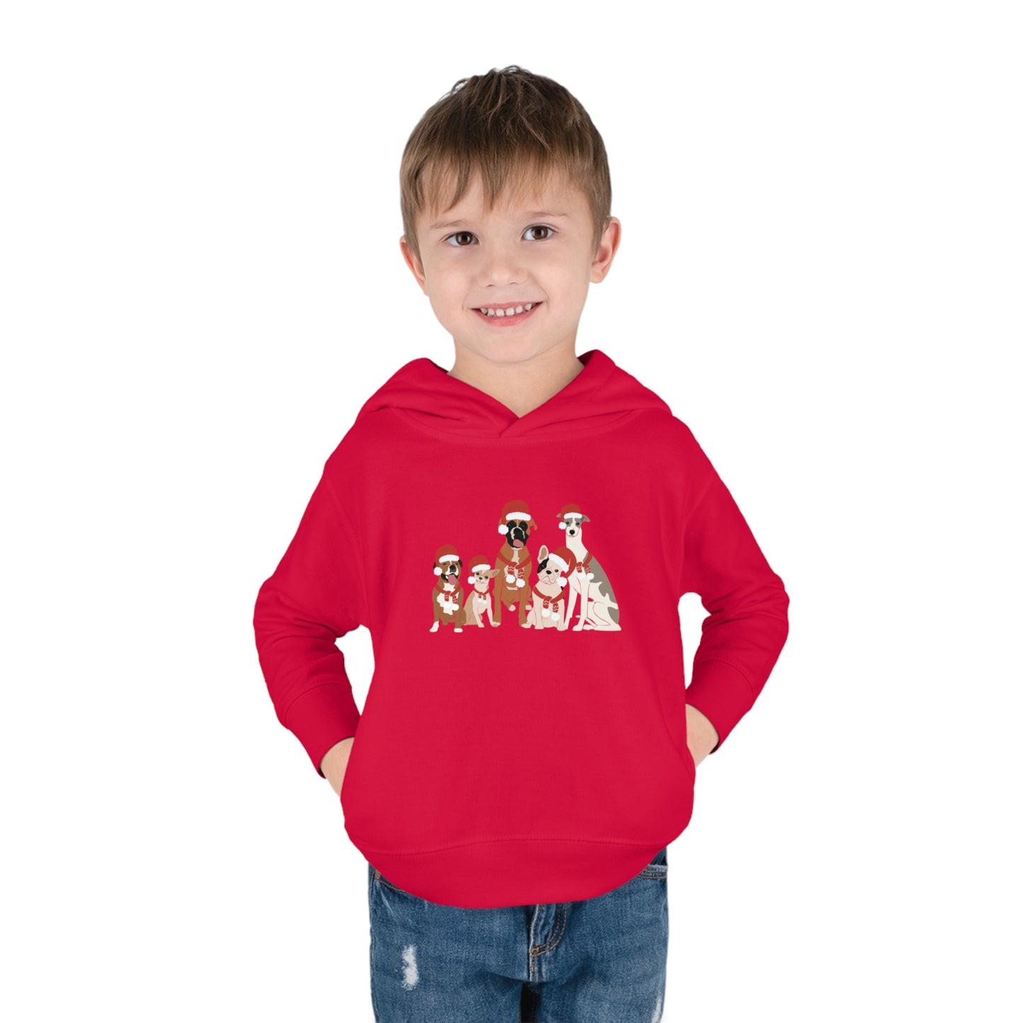 Santa Dogs Toddler Pullover Fleece Hoodie