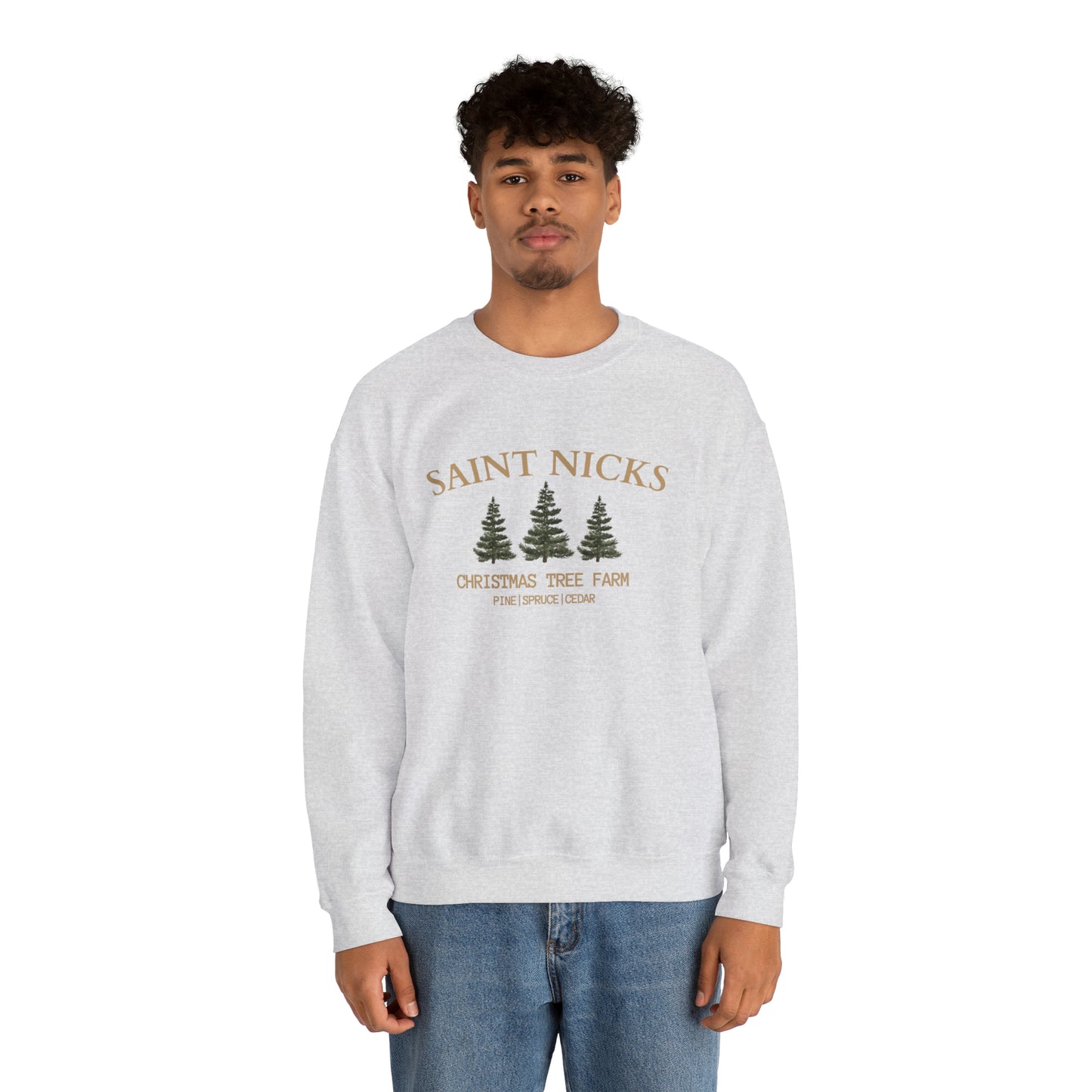 Saint Nicks Christmas Trees Unisex Heavy Blend Crewneck Sweatshirt
