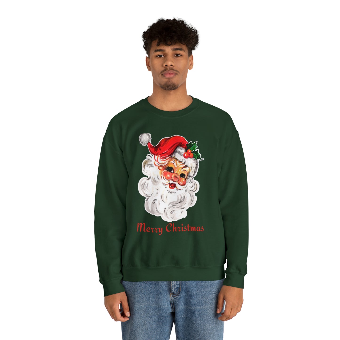 Merry Christmas Vintage Santa Unisex Heavy Blend Crewneck Sweatshirt