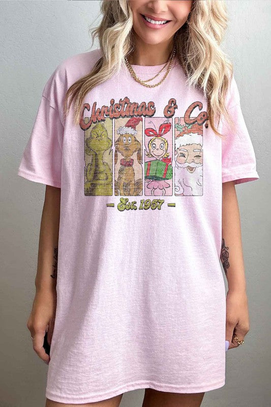 CHRISTMAS FACES OVERSIZED TEE