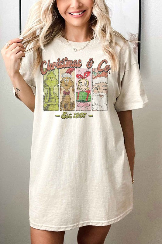 CHRISTMAS FACES OVERSIZED TEE