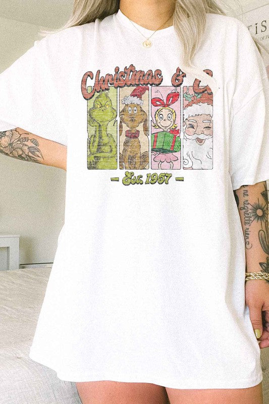 CHRISTMAS FACES OVERSIZED TEE