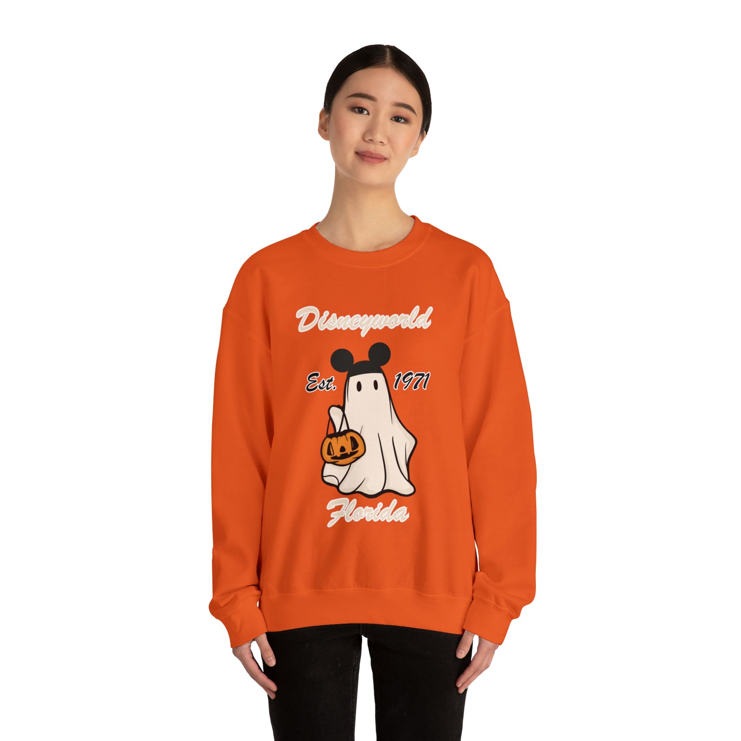 Disney World Ghost Mickey Unisex Heavy Blend Crewneck Sweatshirt