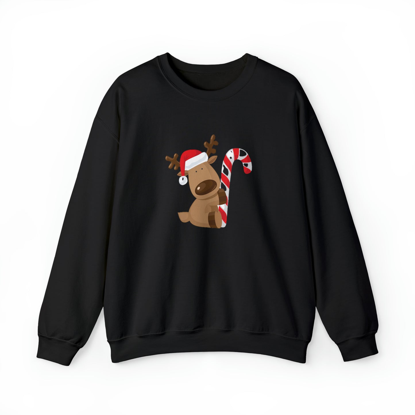 Reindeer Candy Cane Unisex Heavy Blend Crewneck Sweatshirt