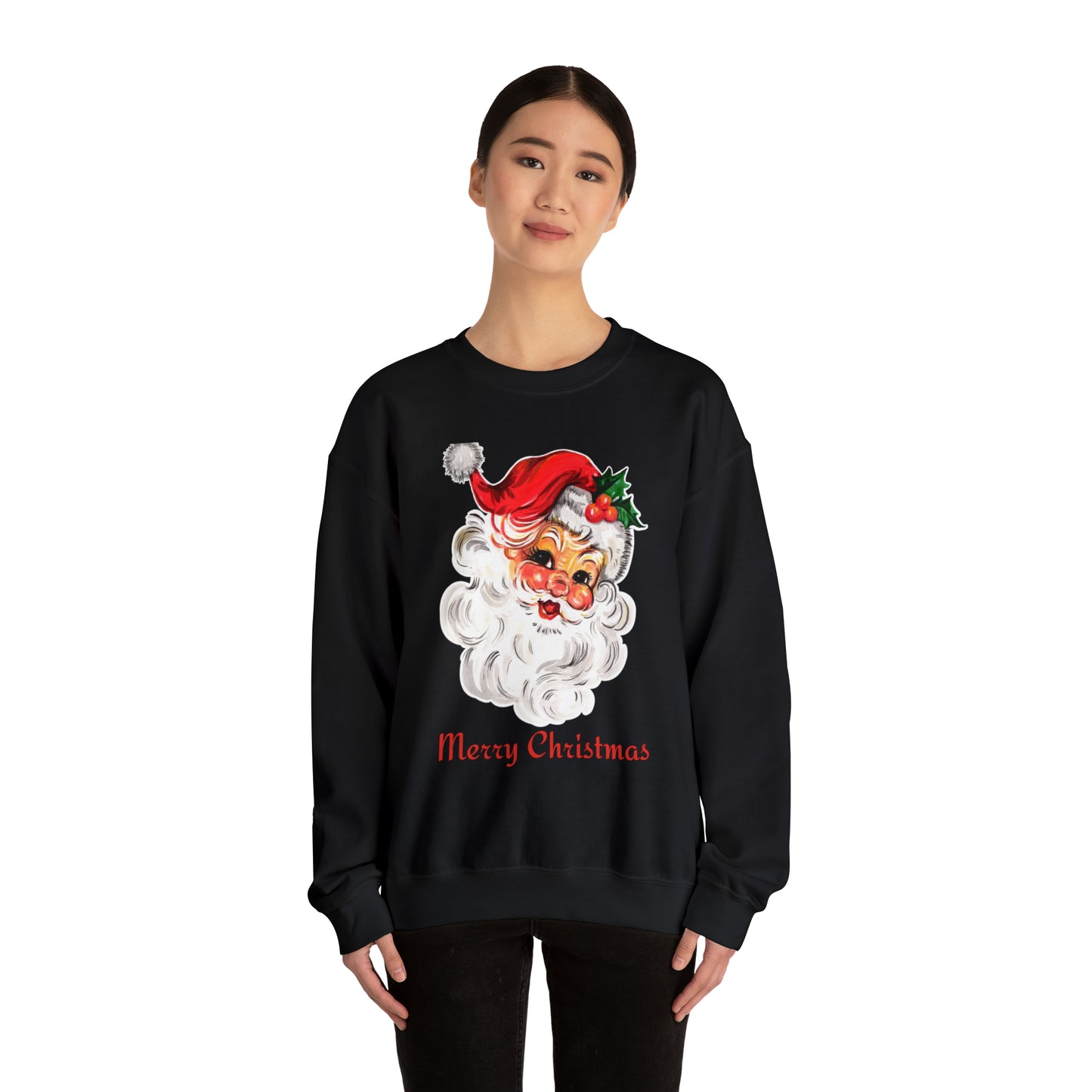 Merry Christmas Vintage Santa Unisex Heavy Blend Crewneck Sweatshirt