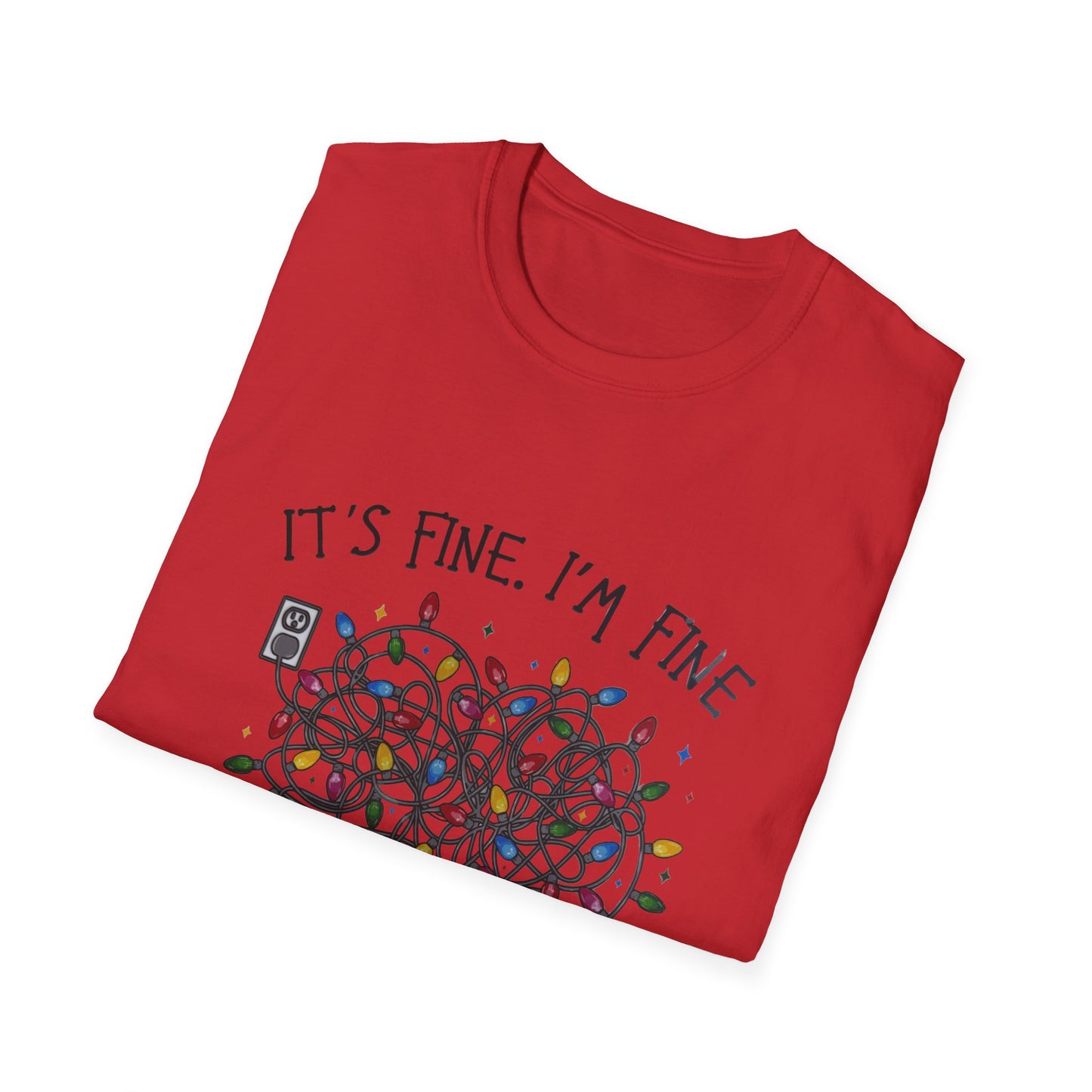 Unisex Softstyle T-Shirt - "It's Fine, I'm Fine" Graphic Tee for Casual Style, Gifts for Friends, Relaxation Vibes, Everyday Wear, [...]