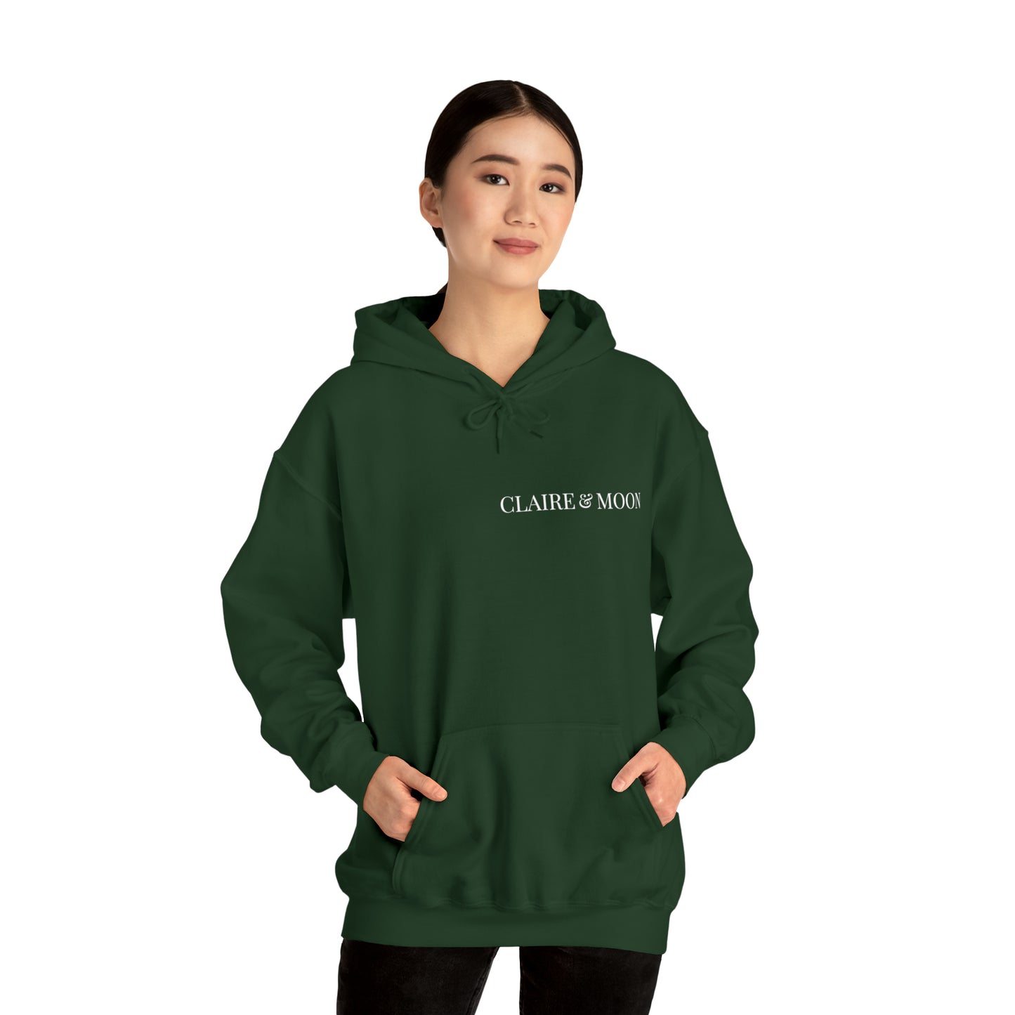 Claireandmoon White Logo Unisex Heavy Blend™ Hooded Sweatshirt