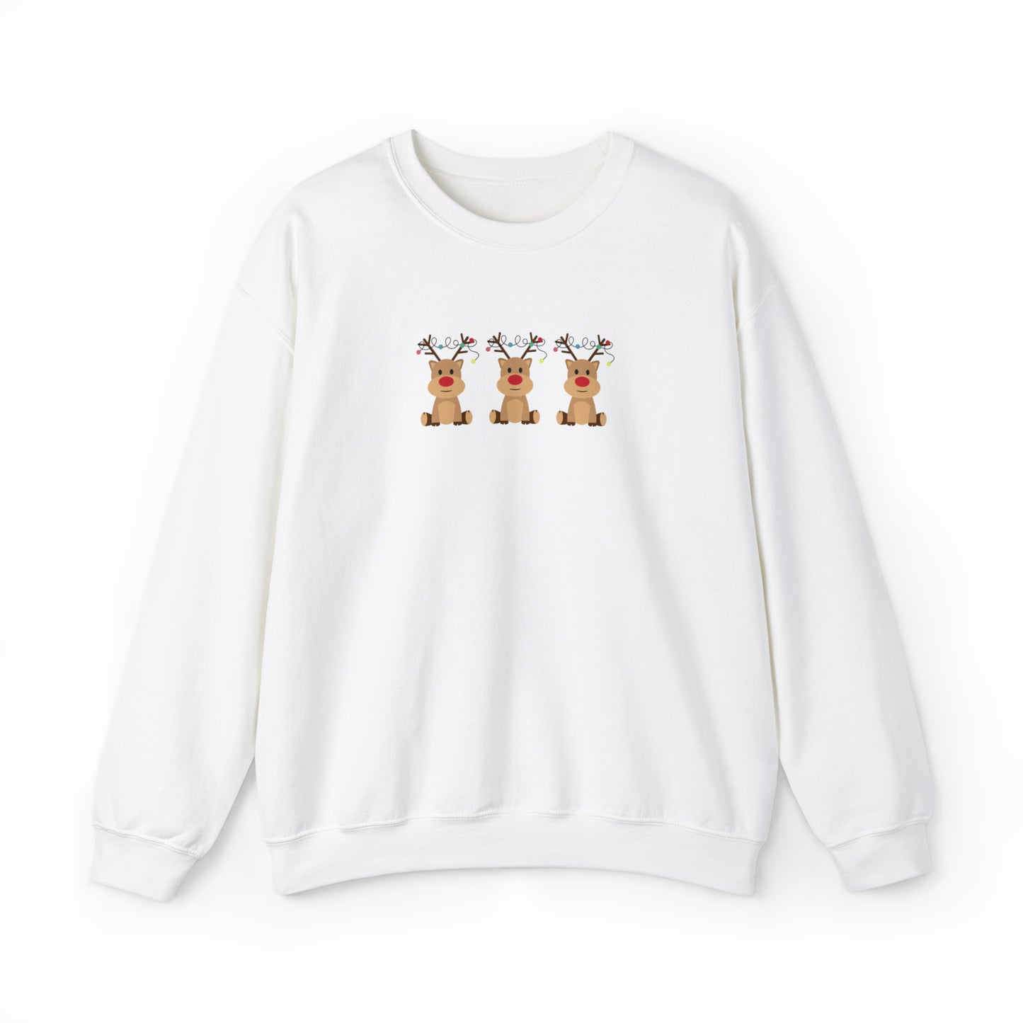 Cute Red Nose Reindeer Unisex Heavy Blend Crewneck Sweatshirt