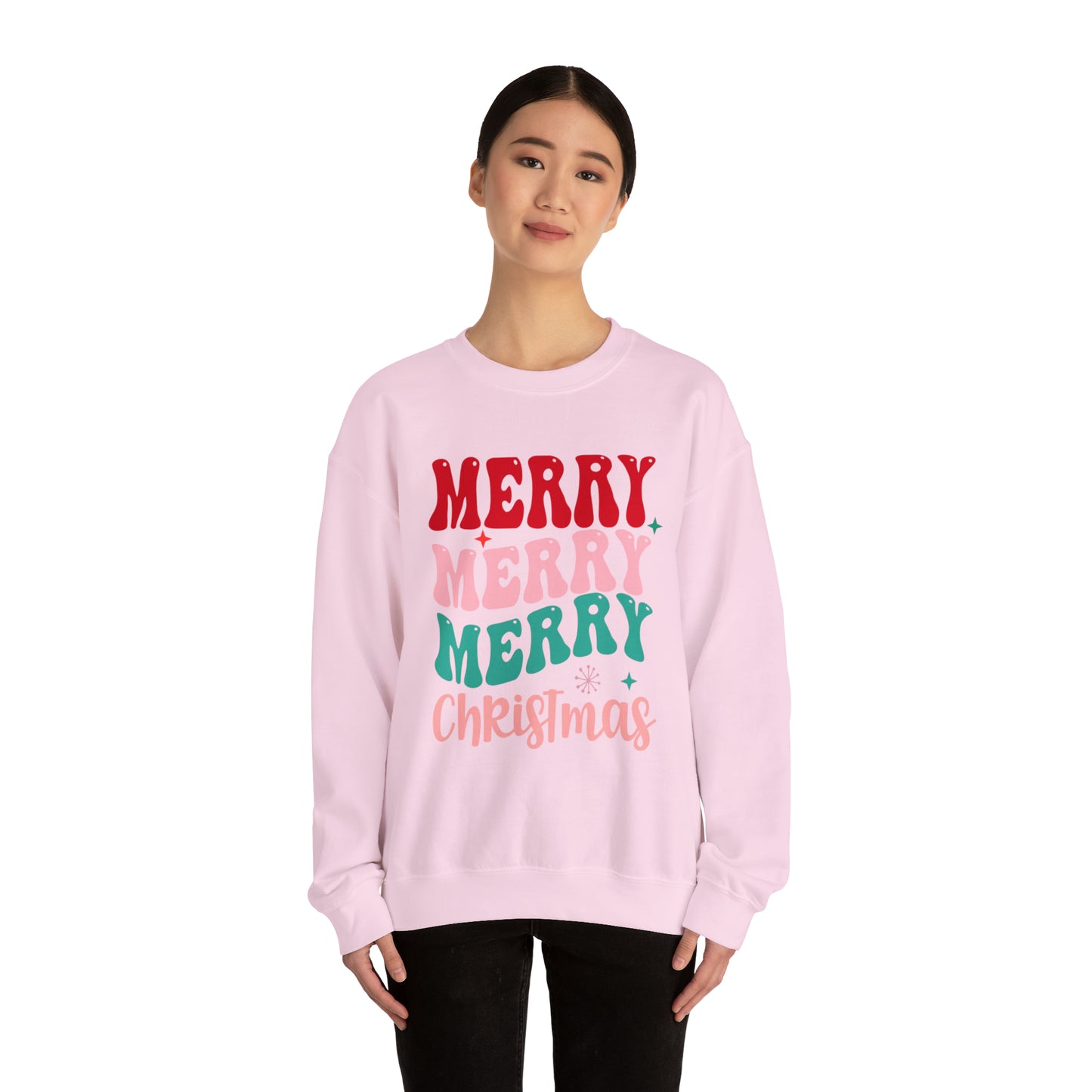 Merry Merry Merry Christmas Unisex Heavy BlendCrewneck Sweatshirt