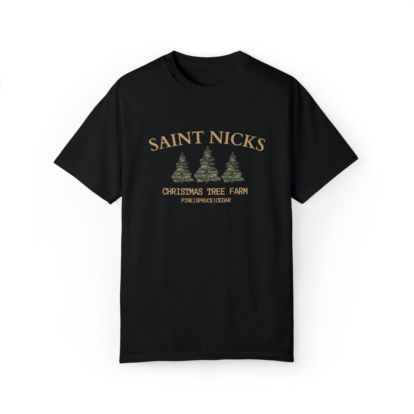 Saint Nicks Christmas Trees Unisex Garment-Dyed T-shirt