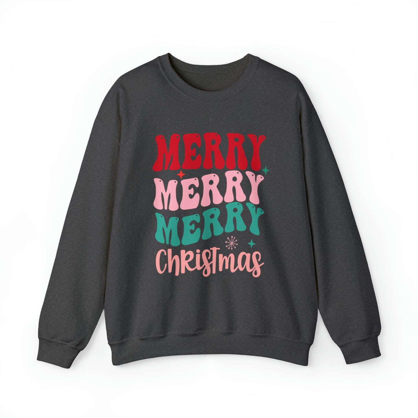 Merry Merry Merry Christmas Unisex Heavy BlendCrewneck Sweatshirt