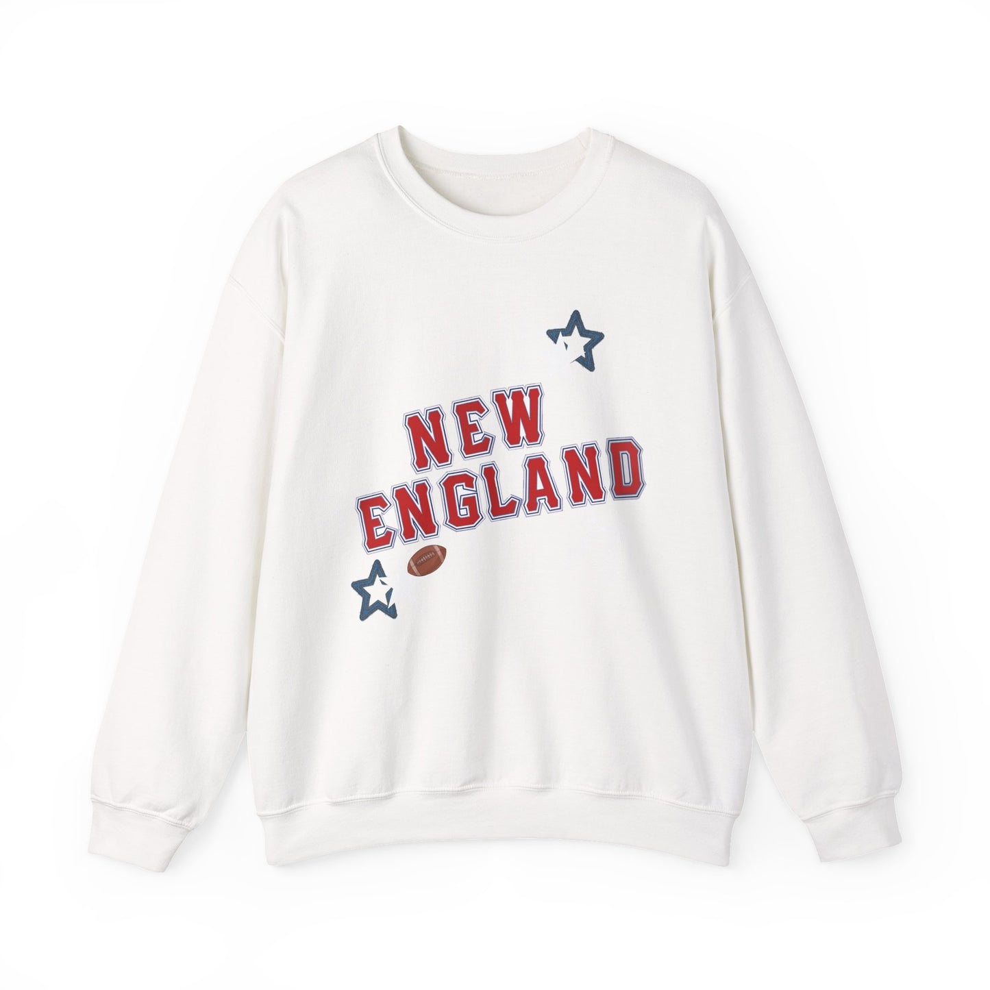 New England Stars Crewneck Sweatshirt - Cozy Unisex Pullover, Perfect for Sports Fans, Casual Outings, Fall Layers, Gift Ideas