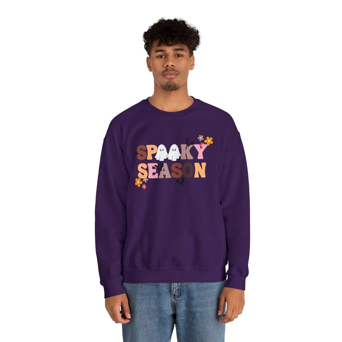 Spooky Season Ghosts Unisex Heavy Blend Crewneck Sweatshirt