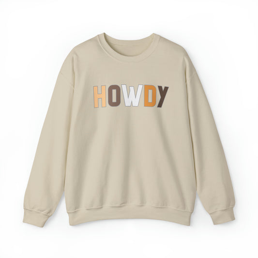 Howdy Beige Unisex Heavy Blend Crewneck Sweatshirt
