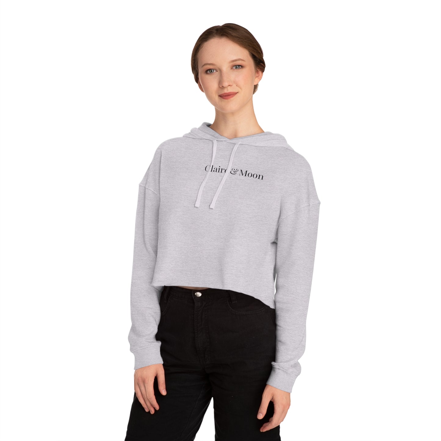 Claireandmoon Logo Women’s Cropped Hooded Sweatshirt