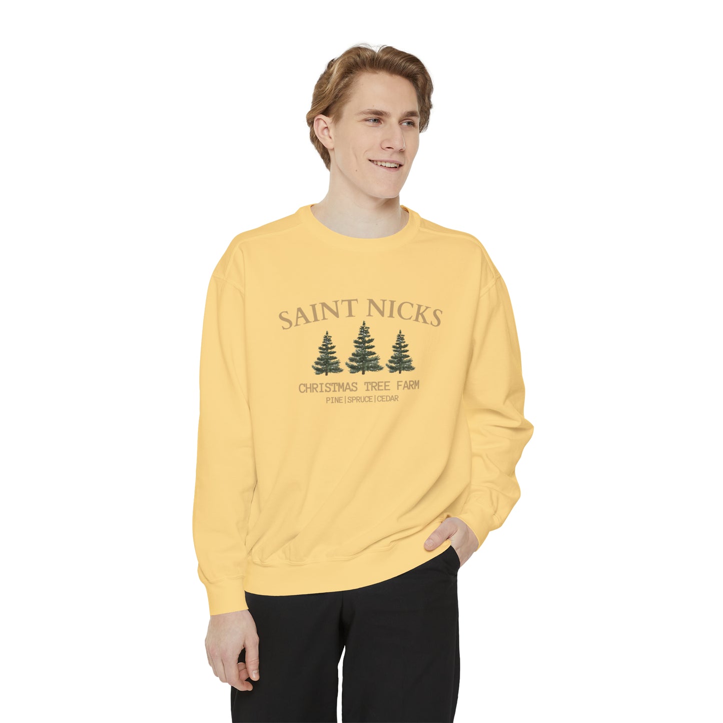 Saints Nicks Christmas Unisex Garment-Dyed Sweatshirt