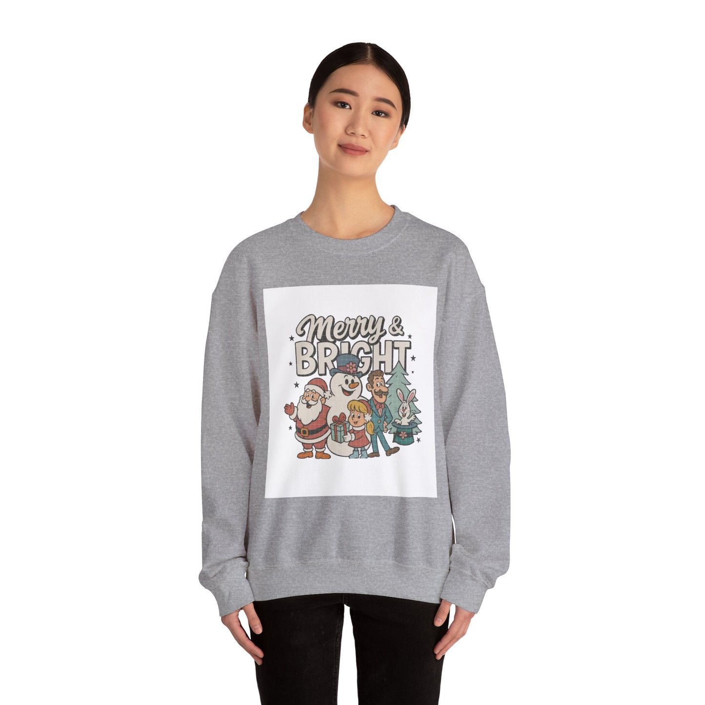 Merry & Bright Holiday Sweatshirt, Christmas Crewneck, Festive Gifts, Unisex Sweater, Cozy Winter Apparel, Holiday Celebrations