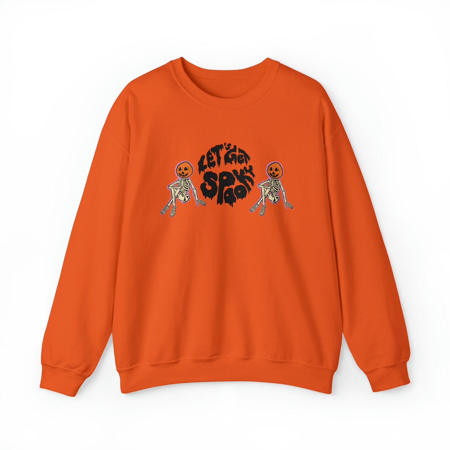Lets Get Spook Skeleton Pumpkins Unisex Heavy Blend Crewneck Sweatshirt