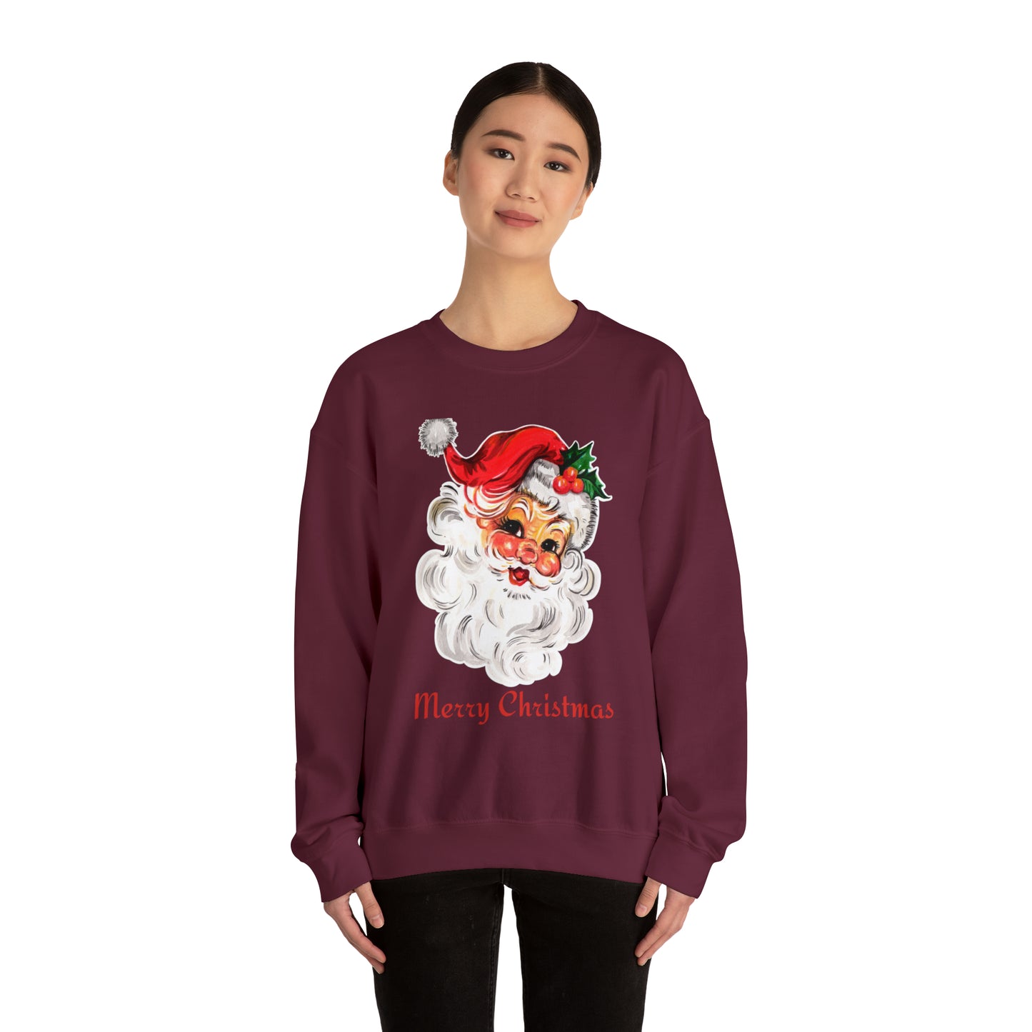 Merry Christmas Vintage Santa Unisex Heavy Blend Crewneck Sweatshirt