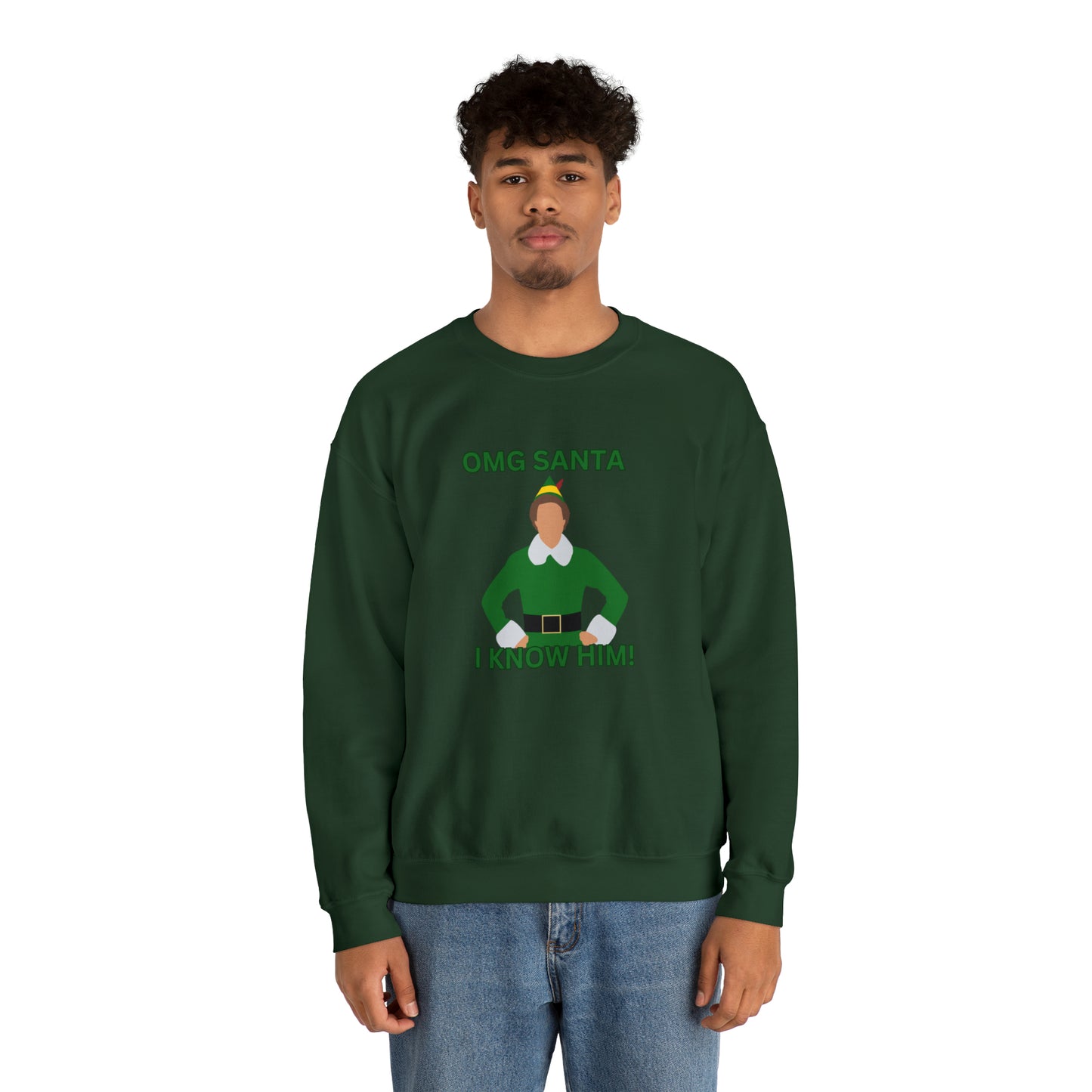 Omg Santa I know him elf Unisex Heavy Blend Crewneck Sweatshirt