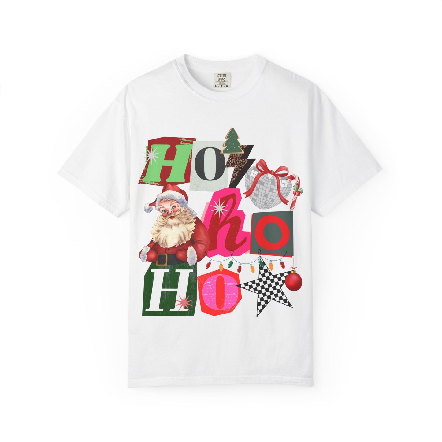 Festive Retro Santa T-Shirt | Ho Ho Ho Holiday Tee, Christmas Shirt, Unisex Tee, Gift for Him/Her, Cozy Winter Apparel