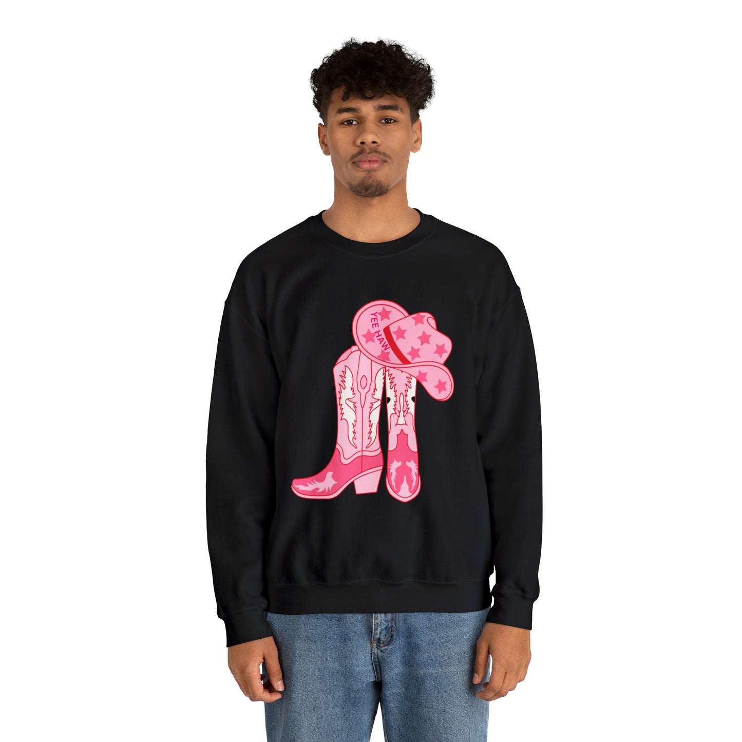 Yeehaw Cowgirl Boots Unisex Heavy Blend Crewneck Sweatshirt
